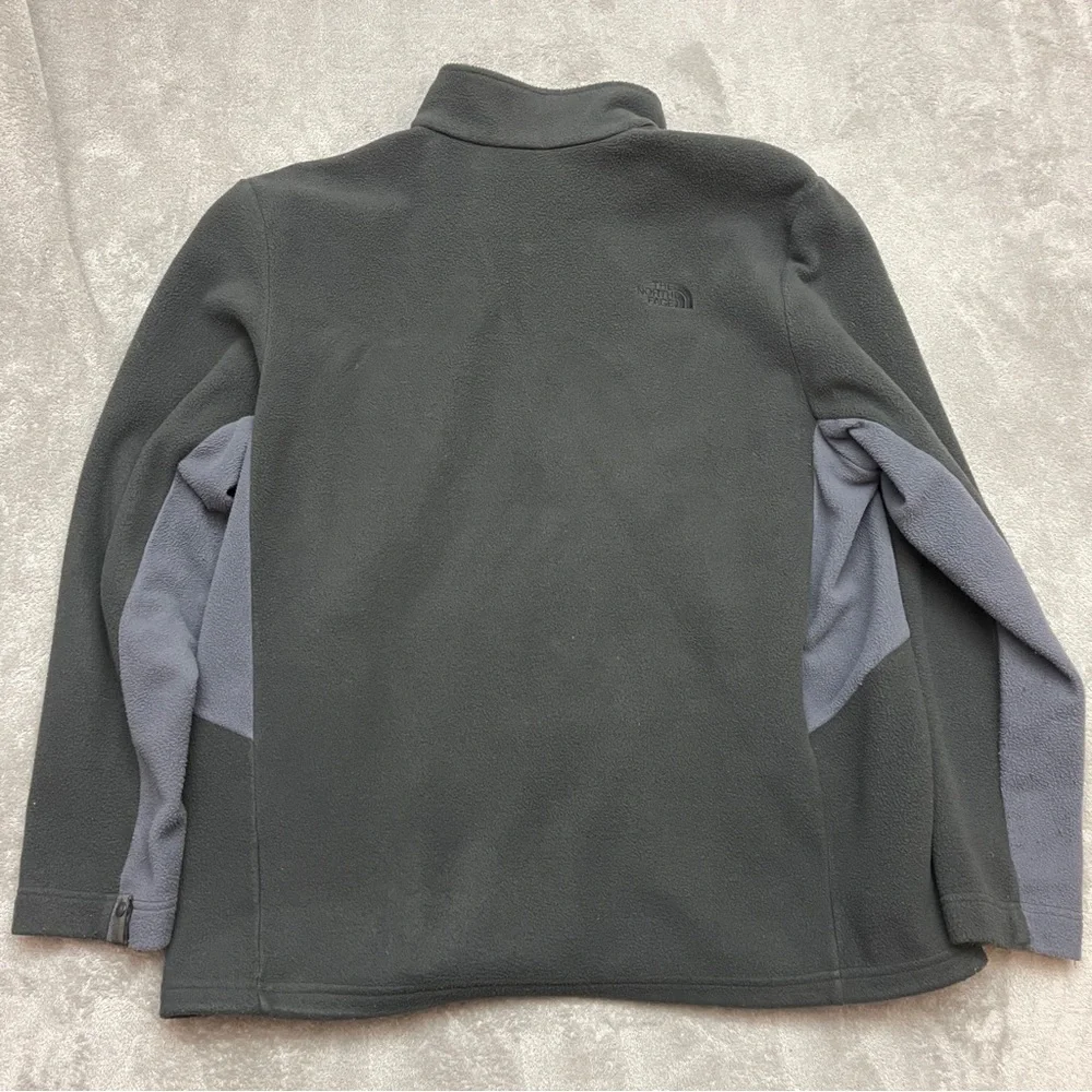The North Face Fleece Jacket Gray Full Zip Mock Neck Outdoors Men Size 2XL